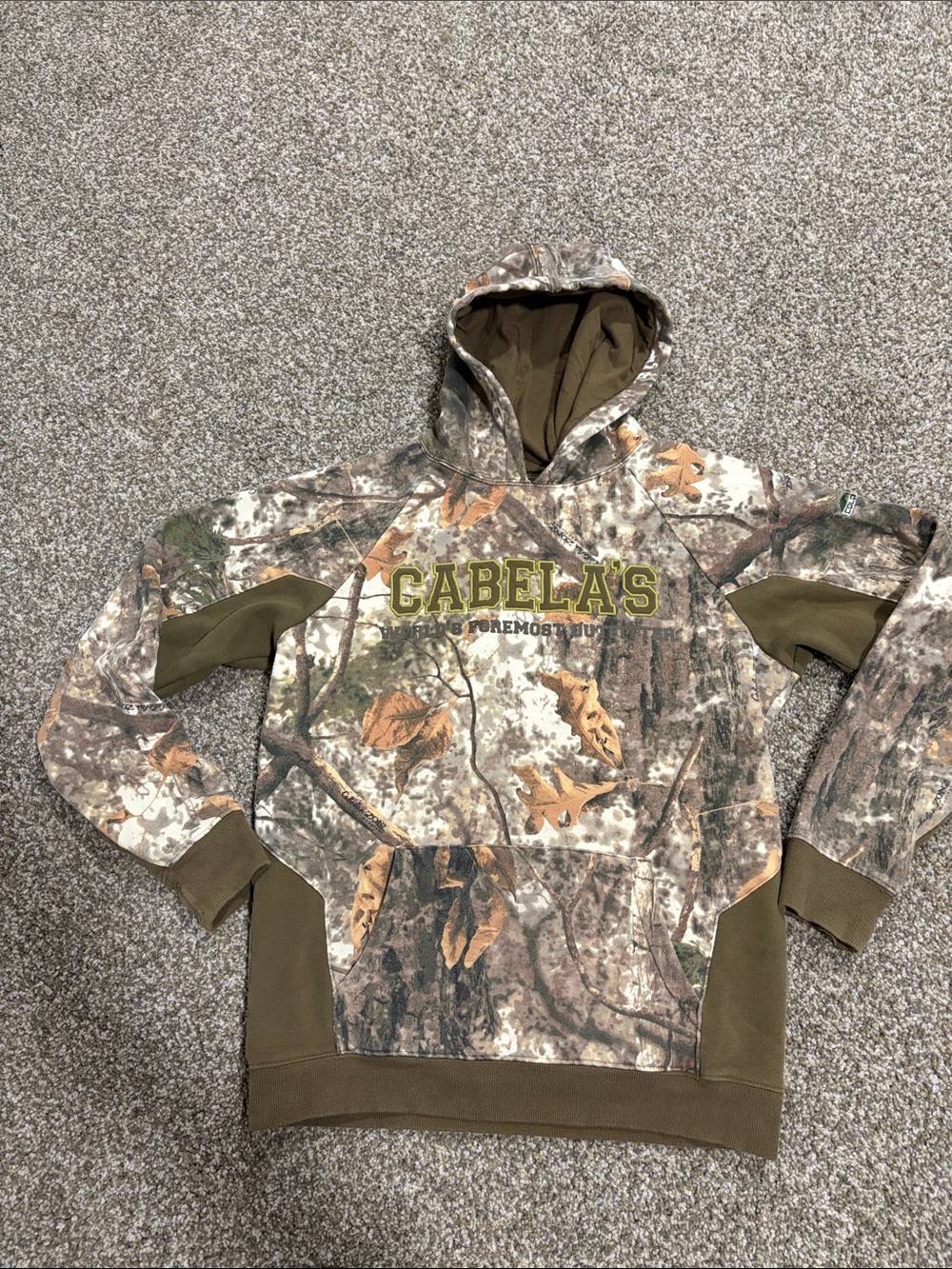 Cabela's Kids Realtree Camo Hoodie with Olive Accents